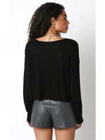 Thin Cropped Box Knit Sweater