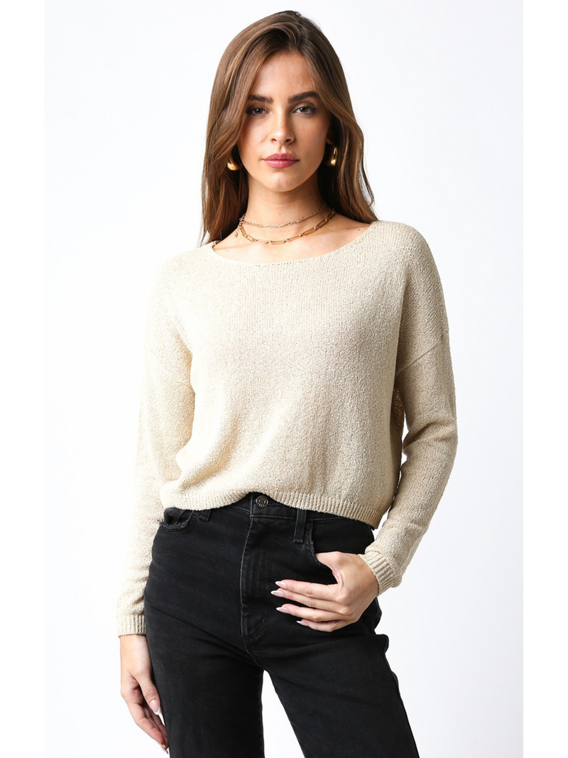 Thin Cropped Box Knit Sweater