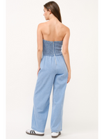 Strapless Bow Detail Wide Leg Jumpsuit