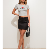 Lace Waistband Mini Skirt