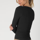 Deep V Neck Long Sleeve Top