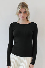 Wide Rib Crew Neck Top