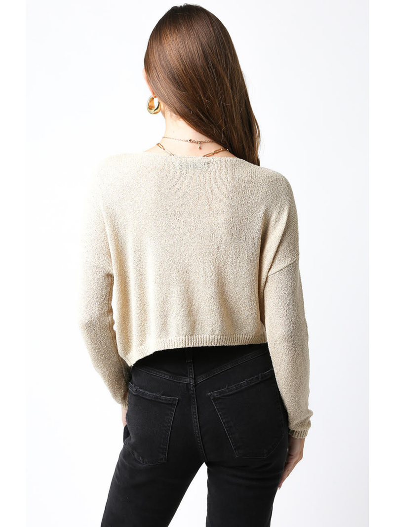 Thin Cropped Box Knit Sweater