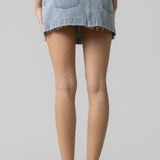 Distressed Denim Mini Skirt
