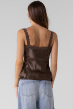 Satin Scalloped Lace Tank