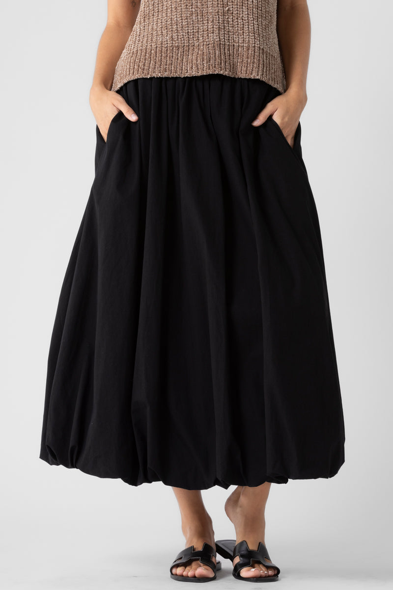 Ballon Hem Maxi Skirt