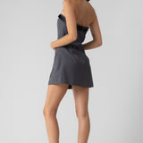 Strapless Tube Mini Dress with Buckle