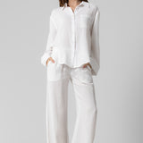 Gauze Button Down With Pant Set