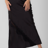 Satin Skirt With Scallop Lace