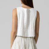 Pleated Tie Front Tank
