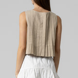 Pleated Tie Front Tank