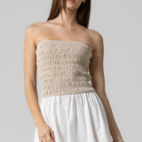 Smocking Tube Mini Dress
