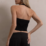 U Wire Trim Halter Top - Black, Women's Tops Collection