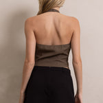 U Wire Trim Halter Top - Dark Taupe, Women's Tops Collection