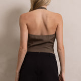 U Wire Trim Halter Top - Dark Taupe, Women's Tops Collection
