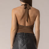Studded Drape Halter Top