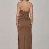 Strapless Ruched Maxi Dress