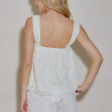 Embroidered Sleeveless Lace Top