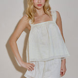 Embroidered Sleeveless Lace Top