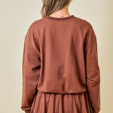 French Terry Sweatshirt With Bubble Hem Detail