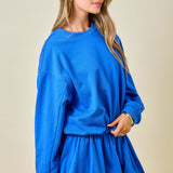 French Terry Sweatshirt With Bubble Hem Detail