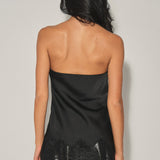 Satin Lace Trim Tube Top
