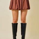 High Waist Bubble Mini Skirt