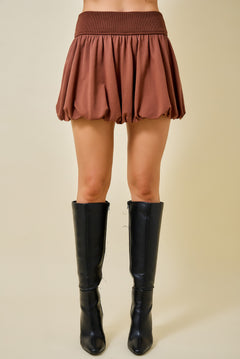 High Waist Bubble Mini Skirt