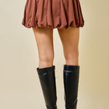 High Waist Bubble Mini Skirt