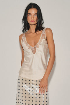 Lace Trim Satin Camisole