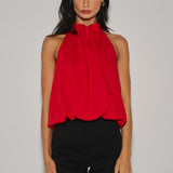 Halter Neck Balloon-Hem Top