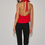Halter Neck Balloon-Hem Top