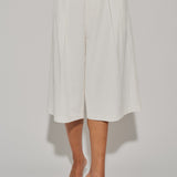 Pleaded Wide Leg Cropped Pant