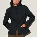Satin Jacket With Frog Fastening