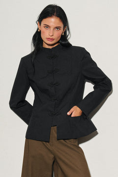 Satin Jacket With Frog Fastening