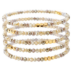 Beaded String Bracelet, natural multicolor, womens bracelet collection