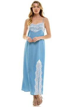 Midi Dress With Lace Trim
