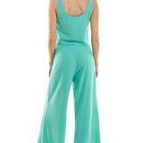 Linen Crop Top And Wide Leg Pant