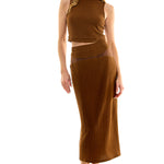 Tank Top And Midi Skirt Set - Mocha, Women's Matching Sets Collection