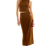 Tank Top And Midi Skirt Set - Mocha, Women's Matching Sets Collection