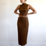 Tank Top And Midi Skirt Set - Mocha, Women's Matching Sets Collection