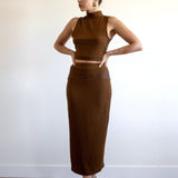 Tank Top And Midi Skirt Set - Mocha, Women's Matching Sets Collection