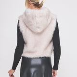 Faux Fur Hoodie Zip Up Vest