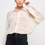 Sheer Chevron Textured Top