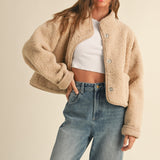 Faux Suede Sherpa Reversible Jacket