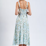 Floral Bustier Maxi with Belt