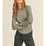 Ribbed Long Sleeve Basic Top