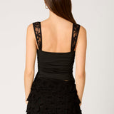 Lace Strap Ruched Tank