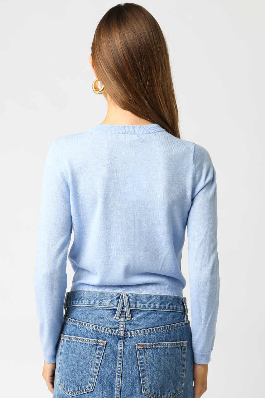 Thin Button Up Cardigan - Light Blue, Women's Tops Collection