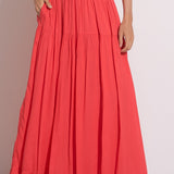 Smocked Midi Skirt